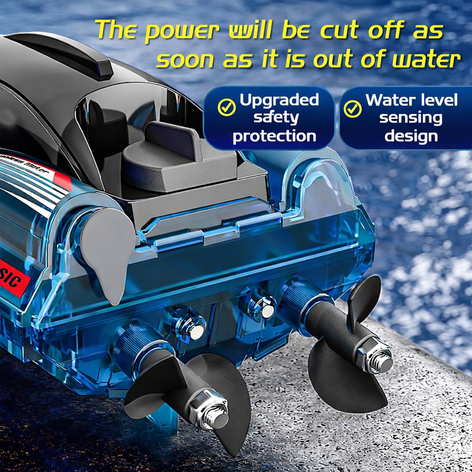 S25 High Speed RC Boat with Dual Brushless Motors, Waterproof LED Light Remote Control Boat for Pool & Lake, 80m Range, Self-Righting Design