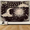 thumbnail image 2 of Sun and Moon Tapestry, Aesthetic Black Dark Spiritual Tapestries Mystic Burning Sun with Clouds Star Wall Hanging decor for Bedroom, 2 of 7