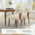 thumbnail image 6 of Dining Chairs Set of 2, Paproos Fur Dining Chairs, Modern Accent Chair Side Chair with Curved Backrest and Adjustable Foot, Dining Room Chairs for Kitchen Dining Living Room, Ivory, 6 of 7