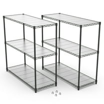 CoSoTower 2 Pack 3 Tier Shelf Wire Shelving Unit, 2P-3Twl1848-B-Lkj