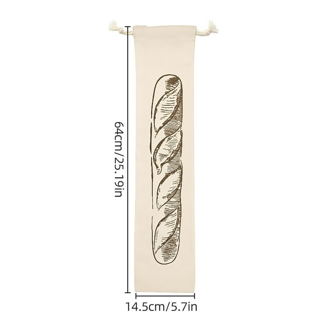 Sacs de Rangement Réutilisables Sac en Lin Sac de Rangement Réutilisable Style French Stick Sac à Pain à Cordon