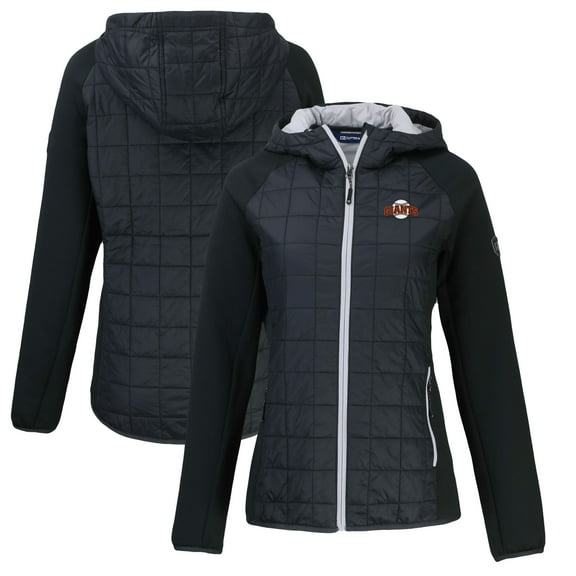 Women's Cutter & Buck Black San Francisco Giants Cooperstown Collection Rainier Primaloft Eco Full-Zip Hybrid Jacket