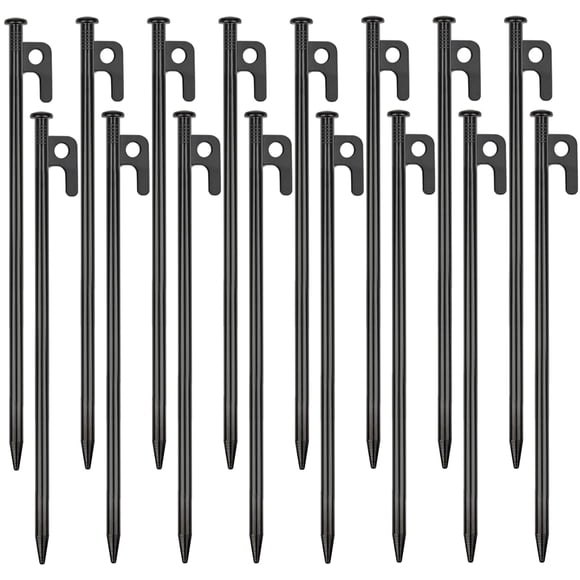 Estacas para Tienda RIY de Metal Resistente 30 cm Acero Paquete de 16