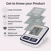 Automatic Upper Arm Blood Pressure Monitor with Cuff