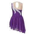 thumbnail image 2 of YONGHS Kids Girls Shiny Diamond Sleeveless Ice Skating Dance Dress Mesh Splice Ballet Dance Leotard Purple 8, 2 of 5