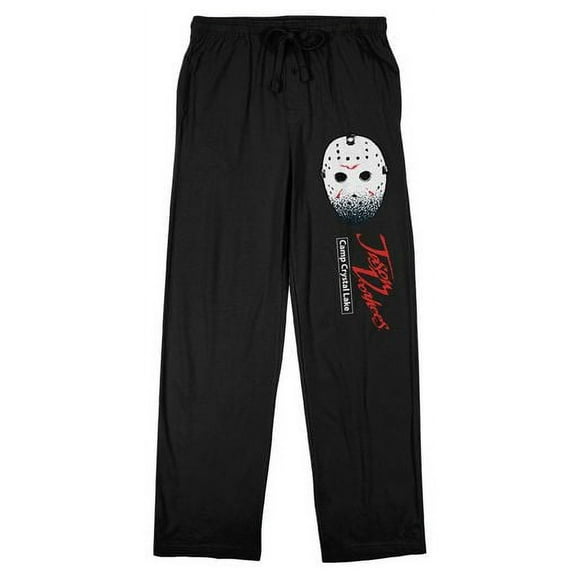 Friday the 13th Jason Mask Men's Black Sleep Pajama Pants-XXL