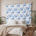 thumbnail image 3 of Blue Crab Coastal Tapestry for Bedroom Wall Hanging Tapestry, Summer Beach Nautical Starfish Ceiling Backdrop Tapestries Poster Blanket Wall Decor for Teens Room Living Room Dorm 39" x 59", 3 of 8