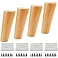 thumbnail image 1 of Wooden table legs, wooden feet, furniture feet, sofa feet with mounting plates & screws for cabinet, sofa, coffee table, TV cabinet and other furniture legs, 1 of 7