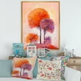 thumbnail image 2 of Designart 'Colourful Trees Abtract Impression I' Traditional Framed Canvas Wall Art Print, 2 of 5