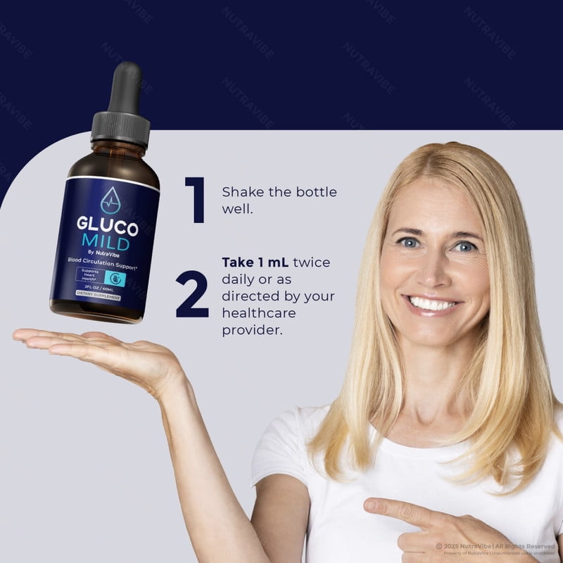 Gluco Mild Drops – Daily Liquid Formula with a Clean, Natural Blend to Support Natural Flow, Balanced Levels & Healthy Circulation | Convenient for Consistent Use (30 Servings)