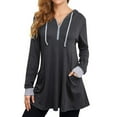 thumbnail image 1 of Lolmot Chandails en Molleton à Capuche Fins pour Femmes Manches Longues Fermeture à Glissière Blouse Chandail Tops, 1 of 1