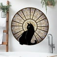 thumbnail image 4 of Pegatinas de pared de gato negro para niños, pegatinas de pared de gato, pegatina circular con patrón de colores para dormitorio, cúpula, 4 of 5