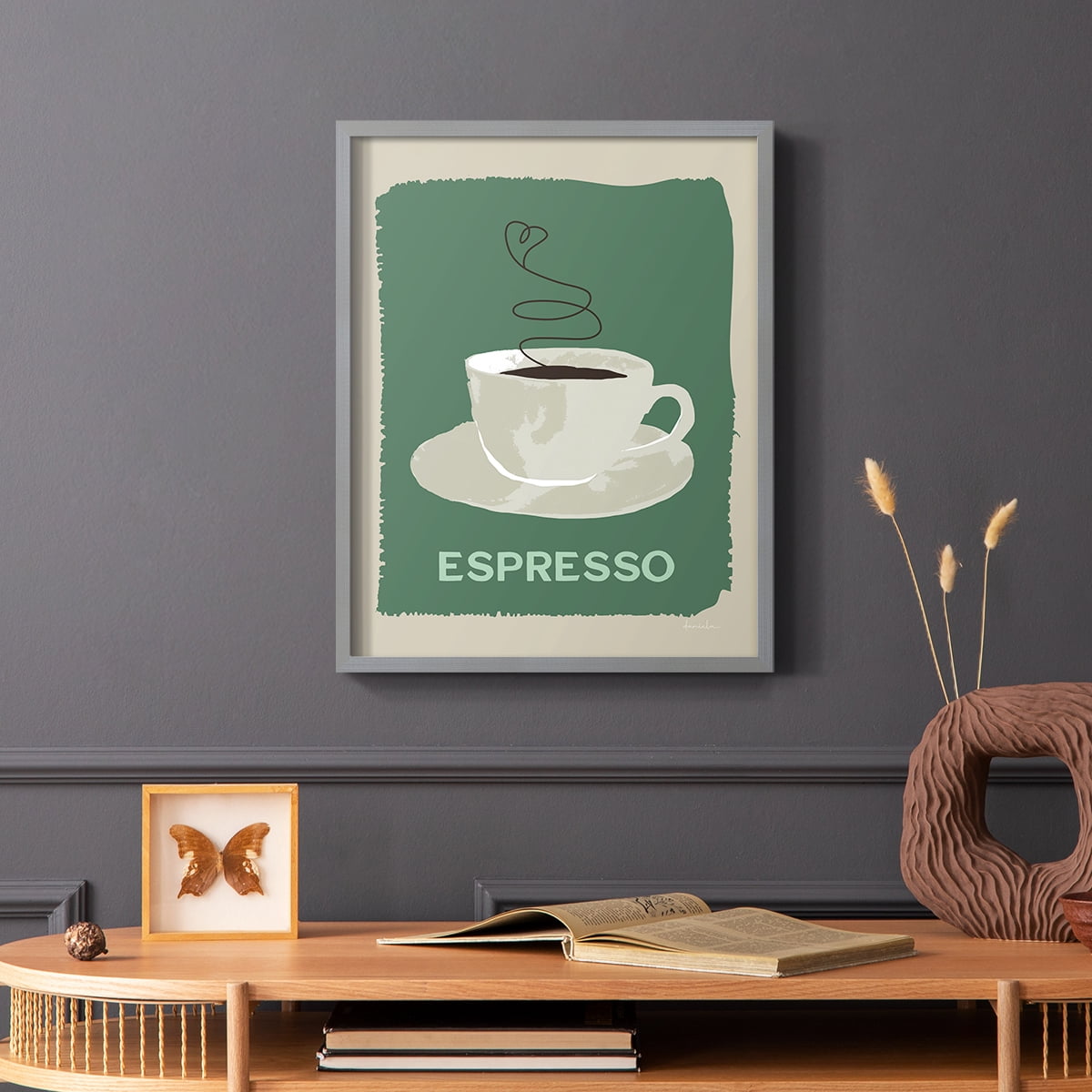 Modern Coffee IV in Gray Solid Wood 11 x 14 Framed Print