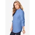 thumbnail image 2 of Roaman's Women's Plus Size Kate Long Sleeve Easy Cotton-Blend Button-Front Shirt, 2 of 6