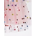 thumbnail image 4 of IBTOM CASTLE Toddler Girl Birthday Dress Floral Confetti Tulle Formal Wedding Party Long Sleeve Dresses for Cake Smash Photo Shoot 18-24 Months Pink Confetti, 4 of 8