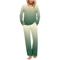 thumbnail image 2 of Uaswgudfs Pajama Sets for Women 2 Piece Soft Cute Pjs Round Neck Long Sleeve Lounge Set for Summer Sleepwear, 2 of 6