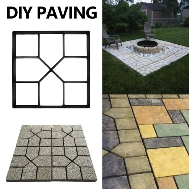 Muyoka Molde de pavimento de jard铆n Pluokvzr DIY molde de hormig贸n de cemento de pavimentaci贸n manual de propileno