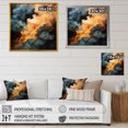 thumbnail image 4 of Designart "Polar Radiance Grey and Orange Smoke II" Abstract Framed Wall Art Decor - Modern Grey Abstract Entryway Framed Wall Art Print, 4 of 6