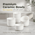 thumbnail image 3 of CONTENPO,White Soup Bowls Set of 8, 8 Ounces, Porcelain Dishes for Soup, Rice, Salad, Noodle, Microwave, Oven, Freezer & Dishwasher Safe, White Cereal Bowls for Kitchen, 3 of 8