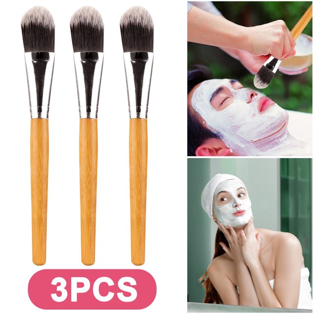 Brocha Cosmética Con Bambú Brochas para Polvo Reutilizables Mujer Herramienta Belleza Facial