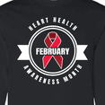 thumbnail image 4 of Inktastic Heart Health Awareness Month February with Red Ribbon Badge Long Sleeve T-Shirt, 4 of 5