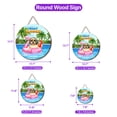 thumbnail image 5 of Hello Summer Old English Sheepdog at Swimming Pool Flamingo Swim Ring Round Wood Sign Dog Lover Hanging Wall Home Decor - 12009, 5 of 5