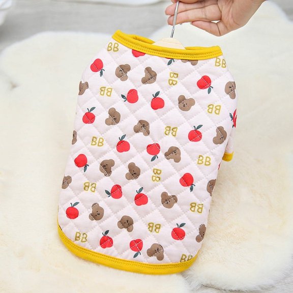 Home Pet Clothing Color Bear Two Legs Cotton-padded Clothes Autumn And Winter Warm Clothes Simple Teddy Bear Dog Clothes Apricot
