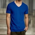 thumbnail image 3 of Mens Short Sleeve Shirts Summer Solid Fashion V Neck T Shirts for Men Casual Tops, 3 of 5
