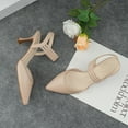 thumbnail image 5 of JENN ARDOR Women's Kitten Heels Slingback Pumps Elastic Ankle Strap Sandals Closed Pointed Toe Dress Shoes, 5 of 5