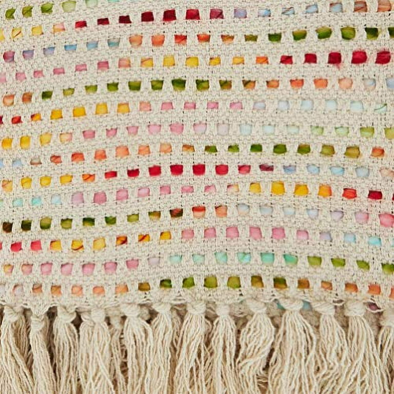 Fennco Styles Confetti Woven Throw Blanket with Tassel 50