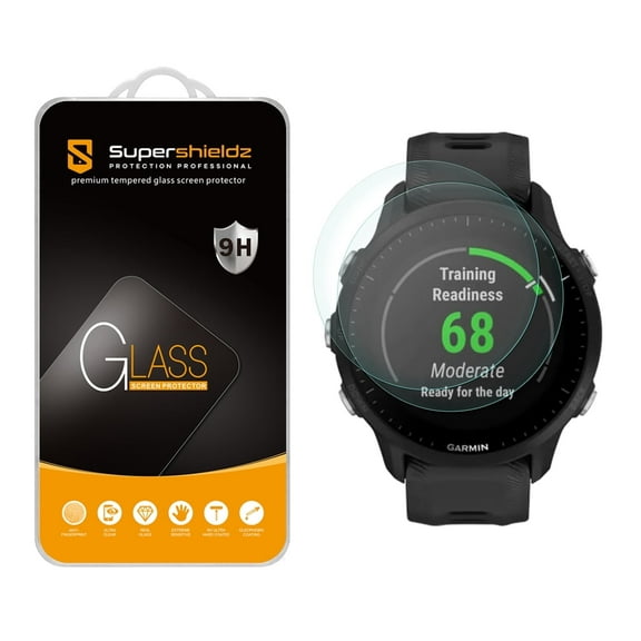 (2 Pack) Supershieldz Designed for Garmin Forerunner 955 / Solar Tempered Glass Screen Protector, Anti Scratch, Bubble Free