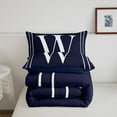 thumbnail image 5 of Erosebridal Initial W Letter Comforter Sets Full Size, Navy Down Comforter, Chic Monogrammed Reversible Duvet Insert, Ultra Soft Bedroom Decoration, 3-Piece, 5 of 8
