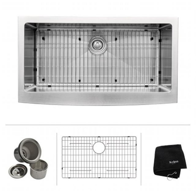 36 in. Farmhouse Single Bowl Stainless Steel Kitchen Sink with Noise Defend Soundproofing