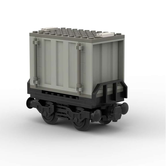 Creative MOC Mini Retro Train Carriage Building Blocks City  Railway Container Freight Carriage DIY Scene Assembly Block