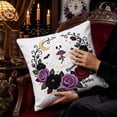 thumbnail image 3 of Haunted Garden Ghost Rose Embroidery, Plush Throw Pillow Cover, Soft Decorative Cushion Case for Sofa Bedroom Living Room, 16x16 Inches, 3 of 8