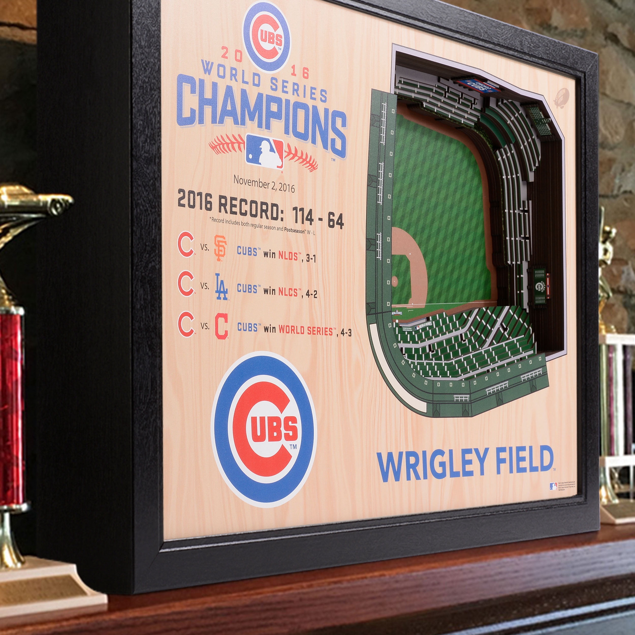 YouTheFan MLB Chicago Cubs WS 25-layer Stadiumview Wall Art