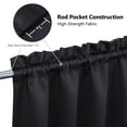 thumbnail image 3 of Haperlare 26"W x 30"L Farmhouse Kitchen Curtains Blackout Tier Curtains with Rod Pocket for Bathroom Cafe Dining Room, Black, 2 Panels, 3 of 7