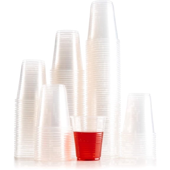 PLASTICPRO 5 Oz Clear Disposable Cups Plastic Cups for Party, 100-Pack