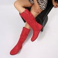 thumbnail image 5 of POROPL Womens Boots ,Mid Calf Slouch Boots Round Toe Side Zipper Flat Casual Winter Fashion Shoes, 5 of 9