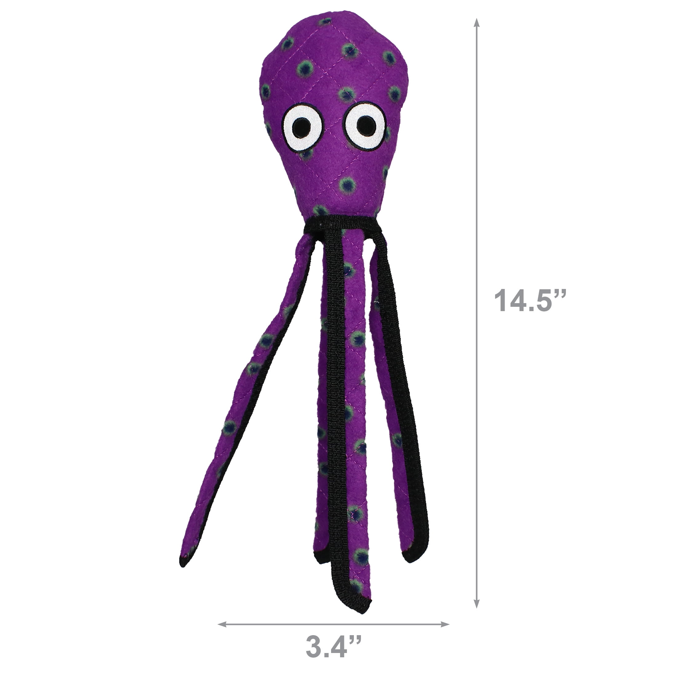 Tuffy Ocean Creature Squid Purple Durable Plush Squeaky Dog Toy