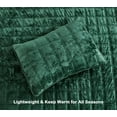 thumbnail image 5 of Chezmoi Collection Piers Forest Green Velvet Quilt Queen Set, 3-Piece Lush Plush Distressed Velvet Bedding All Season Lightweight Bedspread, Brushed Microfiber Reverse with Double Square Stitch, 5 of 9