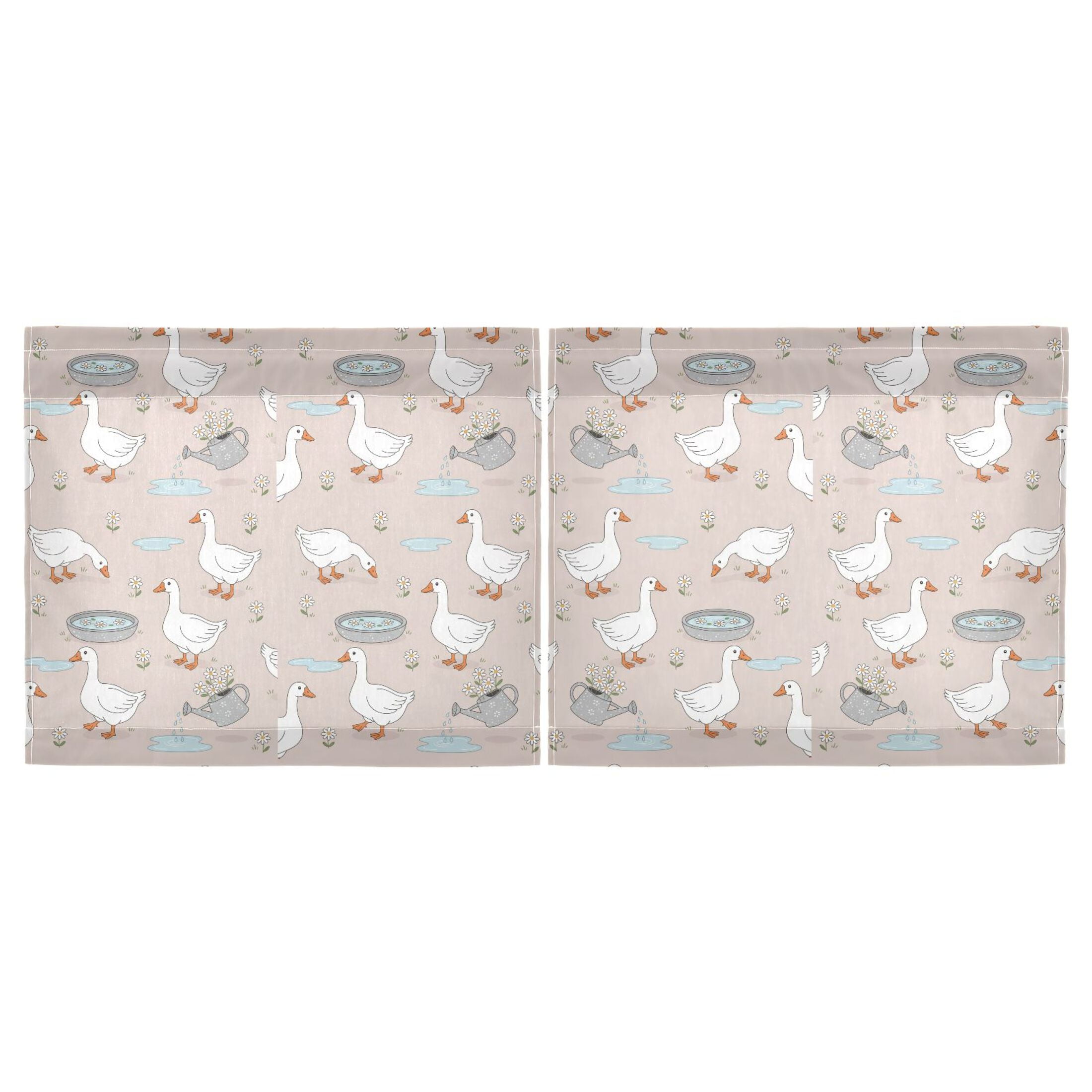 Linen Kitchen Curtains Cute Goose Flowers Tier Curtains Tier Kitchen Living Room Bedroom Balcony 2 Panels 27x36 Inch