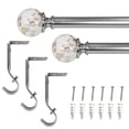 thumbnail image 5 of Lumi 72 in. - 144 in. Telescoping 1 in. Single Curtain Rod Kit in Brushed Nickel with Shell Ball Finial, 5 of 5