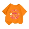 thumbnail image 1 of WEAIXIMIUNG T-Shirt Manches Longues Enfants Filles Mignon Mode Imprimé Col Rond Manches Courtes Tee Été Confortable Décontracté T-Shirt Ample 8-10 Ans, 1 of 4