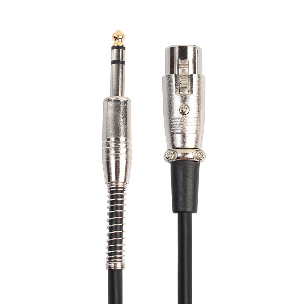 XLR Female To 6.35mm Mono Male Plug Audio Cable Microphone Adapter