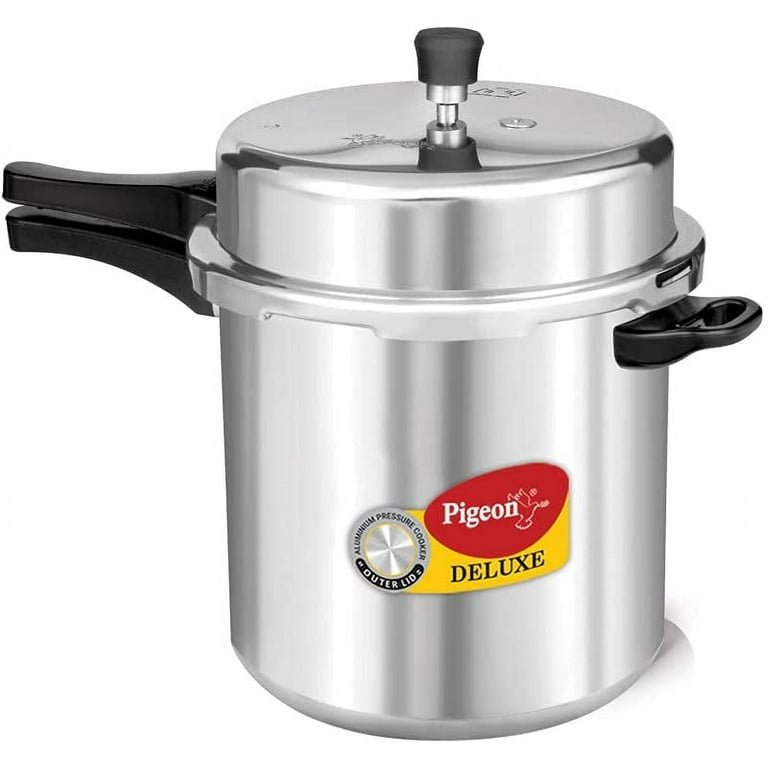 Pigeon Pressure Cooker-12 Quart Deluxe Aluminum Outer Lid Stovetop &  Induction, 12liters. Cook Delicious Food in Less Time and More 