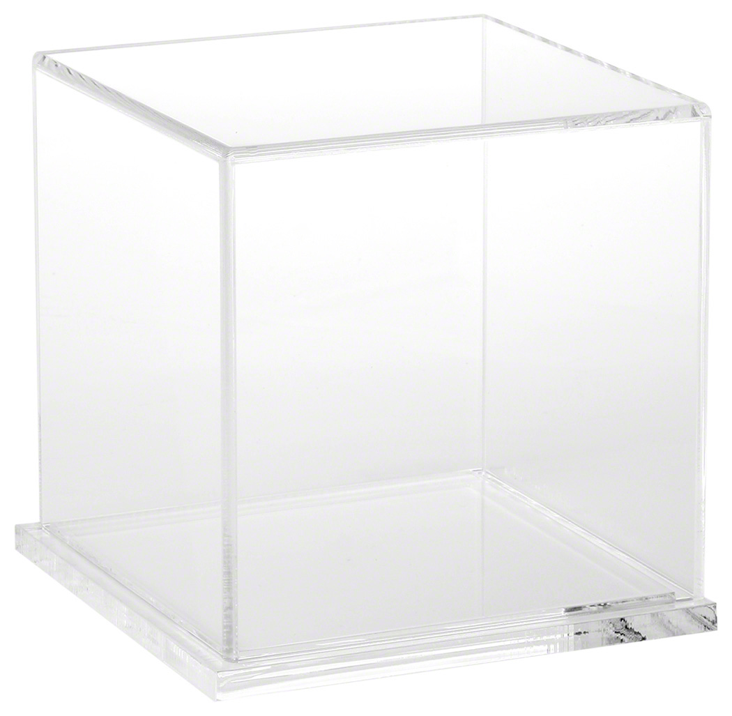 Plymor Clear Acrylic Display Case with Clear Base, 6" x 6" x 6