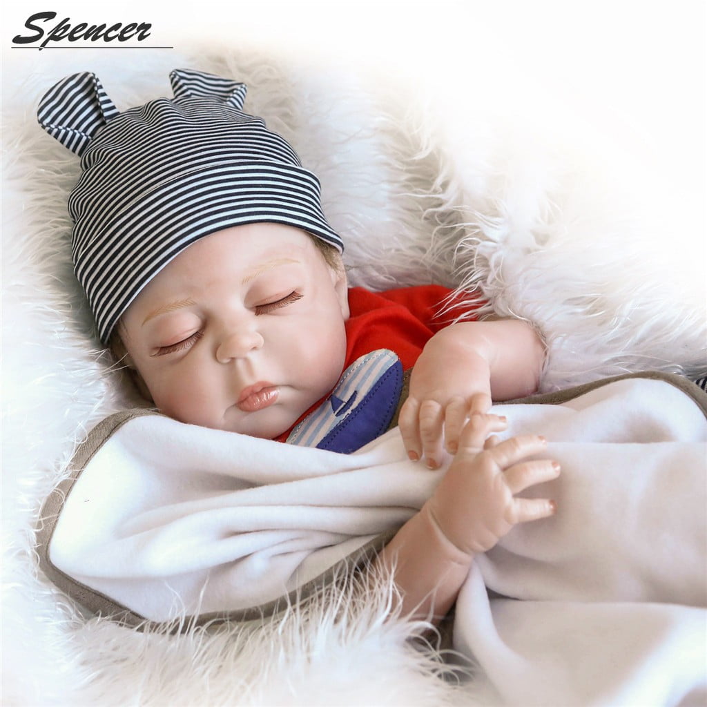 Boneca reborn boy alive baby full silicone dolls toys 23 57cm white skin  hair rooted bebe