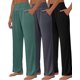 thumbnail image 3 of 3 piezas de pantalones de yoga de pierna ancha para mujer, cómodos pantalones sueltos de cintura alta, pantalones deportivos casuales, pantalones deportivos de entrenamiento, 3 of 5