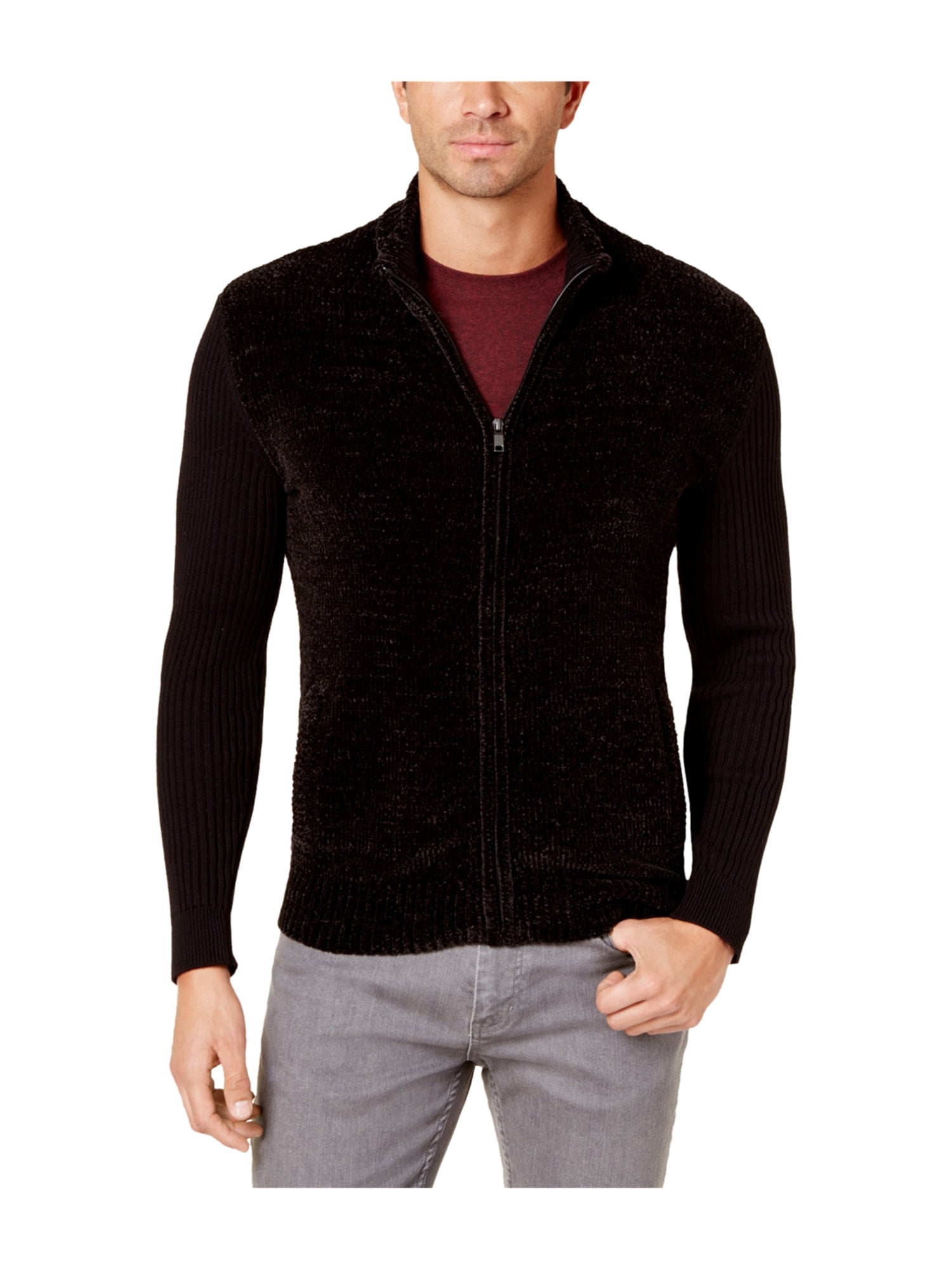 Alfani Mens Chenille Cardigan Sweater 